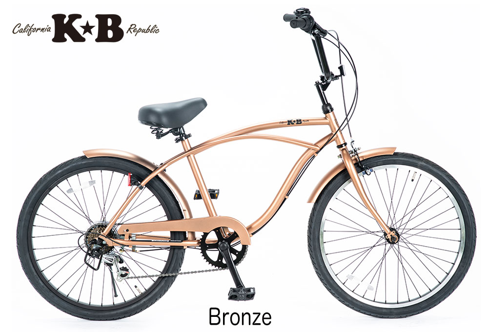 楽天市場】KB/ケイビービーチクルーザー 24インチ 外装6段ギア RAINBOW