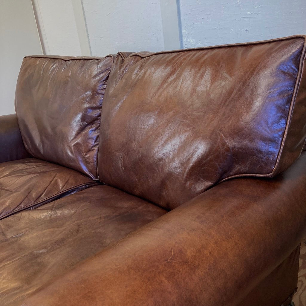 ハロ / HALO バルモラル / BALMORAL 2人掛けソファ 本革 中古 ブラウン