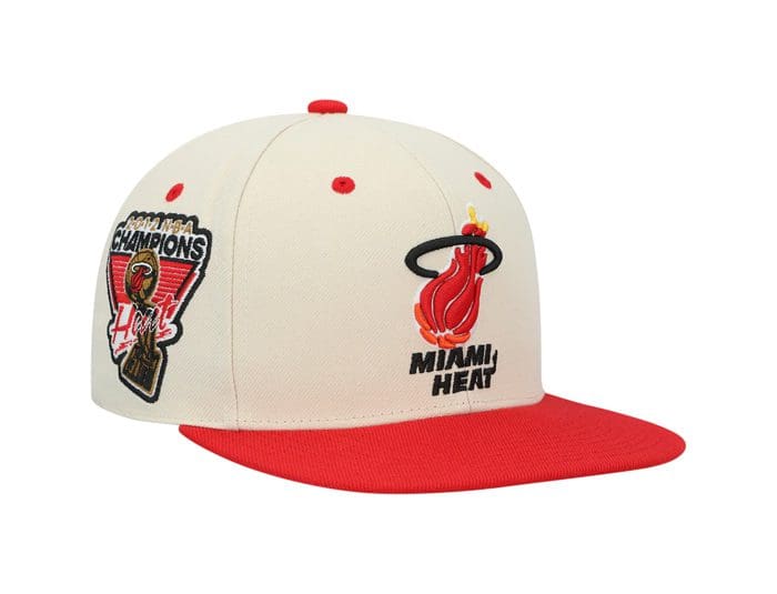 Miami Heat 2012 NBA Champions Cream Fitted Hat by NBA x Mitchell