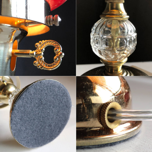 USAヴィンテージマーブルクランベリーのミルクガラスシェードテーブル