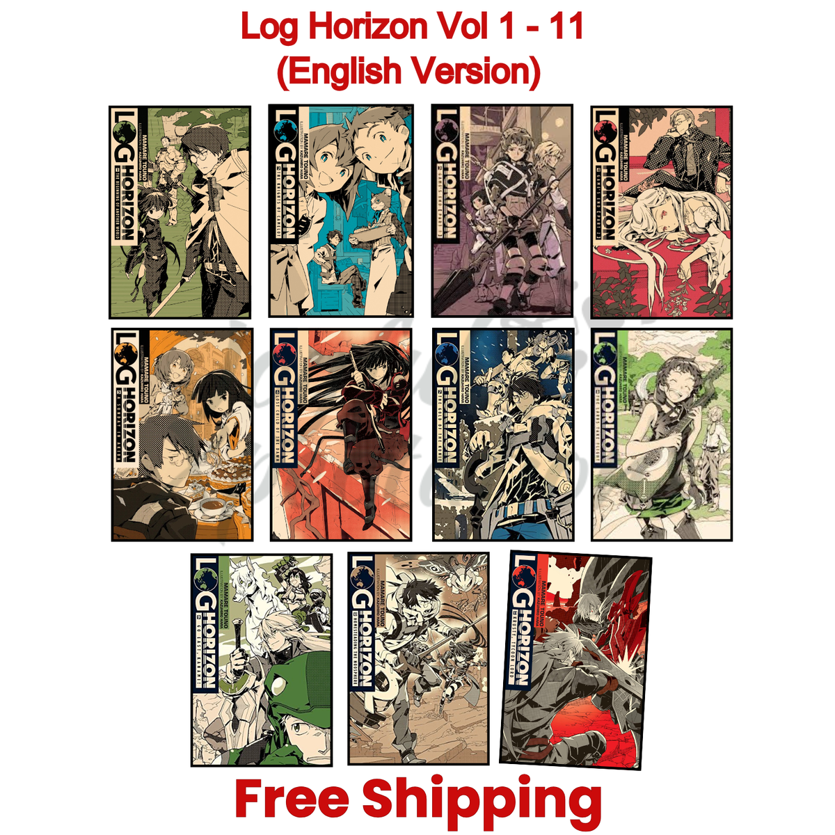 Log Horizon by Mamare Touno Volume 1-11 Loose Single English
