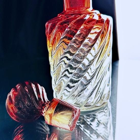 薔薇色のオールドバカラ バンブーの香水瓶 大#26【1916年】 - Baccarat