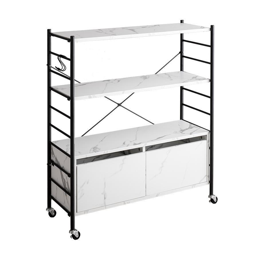 幅80cm Laulu 引き出し付きシェルフ 収納 ディスプレイラック 可動棚