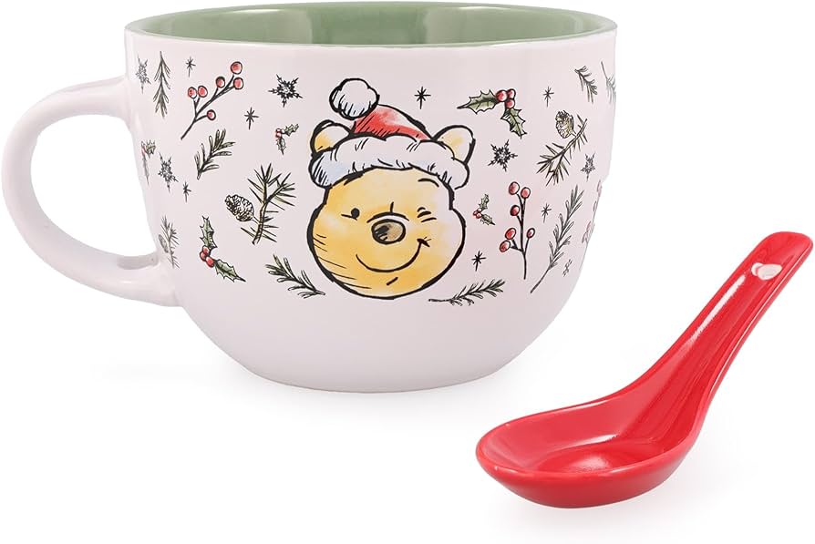 Amazon.com | Silver Buffalo Disney Winnie the Pooh Holly Ceramic