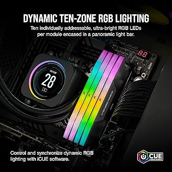 CORSAIR VENGEANCE RGB DDR5 RAM 32GB (2x16GB) 6000MHz CL30-36-36-76
