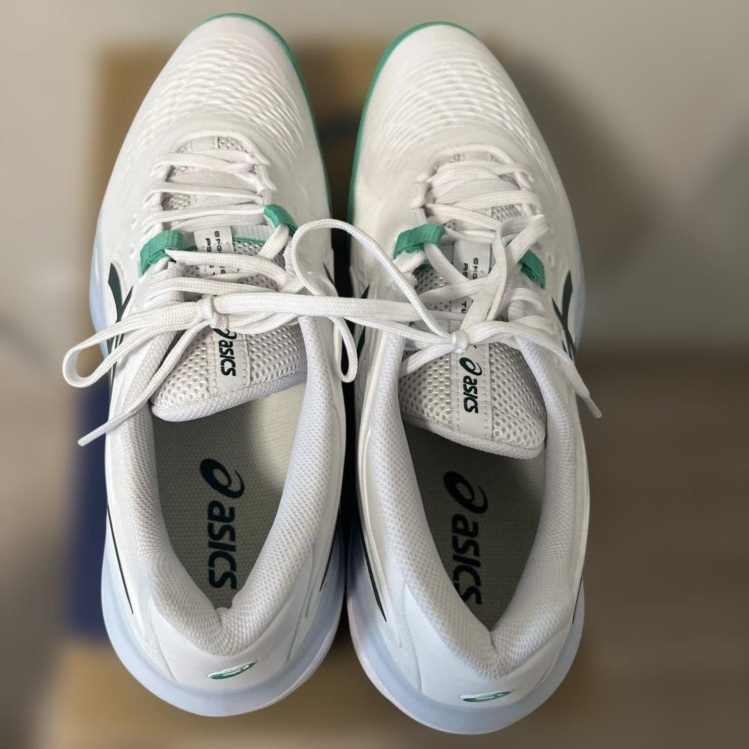 ASICS テニスシューズ 28.5cm ホワイト/グリーン
