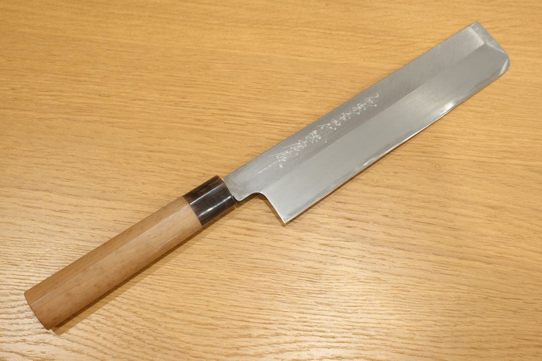 薄刃包丁 片刃右 240mm 楽天市場】日本鋼（特製） 鎌薄刃 240mm 實光包丁(堺包丁) 堺 名入れ